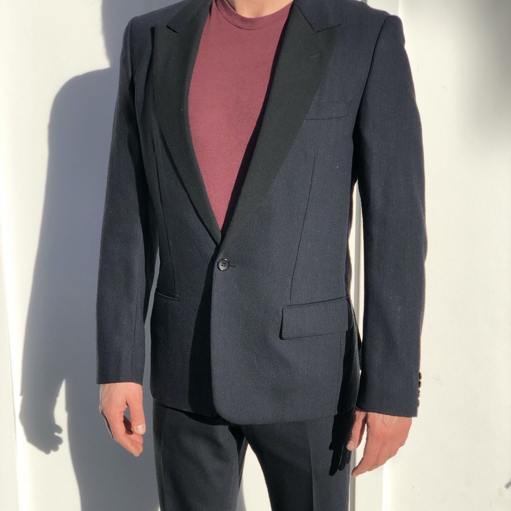 GORGEOUS COMME DES GARCONS WOOL NAVY STRIPE SUIT